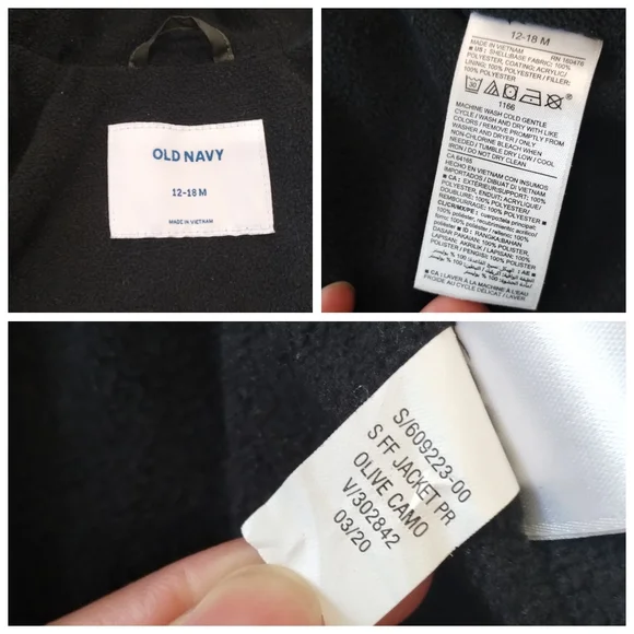 -Old Navy Hooded Frost-Free Puffer Jacket Toddler Camo Size: 12-18 M - Picture 7 of 9